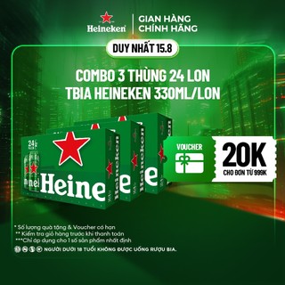 Hỏa tốc hcm - combo 3 thùng 24 lon bia heineken 330ml/lon