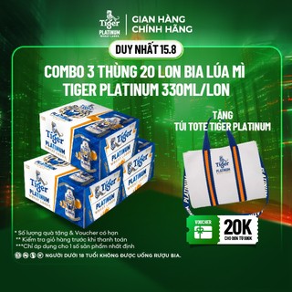 Hỏa tốc hcm - combo 3 thùng 20 lon bia lúa mì tiger platinum wheat lager 330ml/lon