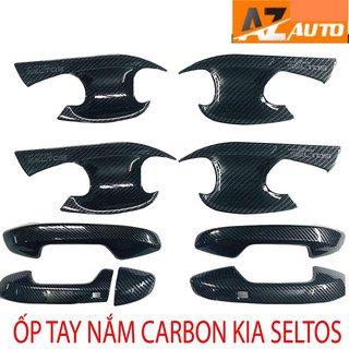 Ốp Tay Nắm, Hõm Cửa Kia Seltos 2021-2024 Carbon