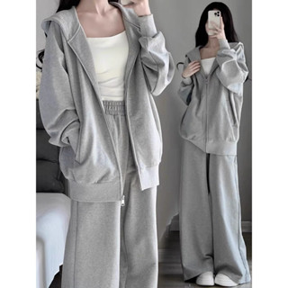 Set Bộ Thể Thao Dài Tay Trơn Form Rộng Unisex Trẻ Trung Nam Nữ Mặc Đều Được