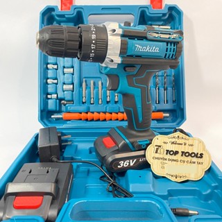 Máy khoan Pin MT 36v, Máy khoan gia đình, 3 chức năng khoan tường, bắt vít, khoan sắt, tặng kèm phụ kiện 24 chi tiết