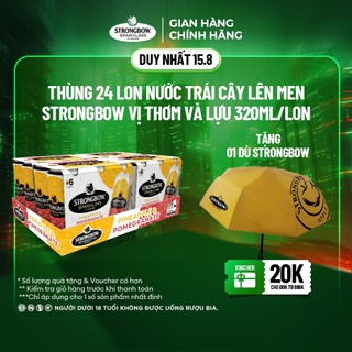 Thùng 24 lon nước trái cây lên men strongbow vị thơm và lựu 320ml