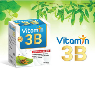 Vitamin 3B – Bổ Sung Các Vitamin Nhóm B – Giúp Ăn Ngon Ngủ Tốt – Giảm Đau Dây Thần Kinh, Hộp 100 Viên