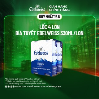 Hỏa tốc hcm - lốc 4 lon bia tuyết - edelweiss 330ml/lon