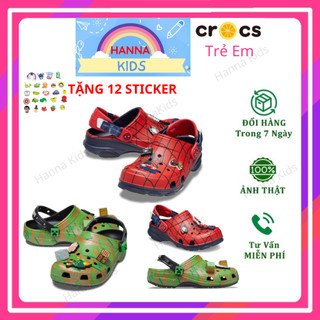 Dép Cross Minecraft cho bé trai trẻ em nam người lớn HannaKids Sục Crocs giày xục Cros Clog Kid Size 27 28 29 30 34 35