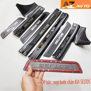 Ốp bậc cửa, nẹp bước chân KIA SELTOS 2020-2024 mẫu carbon