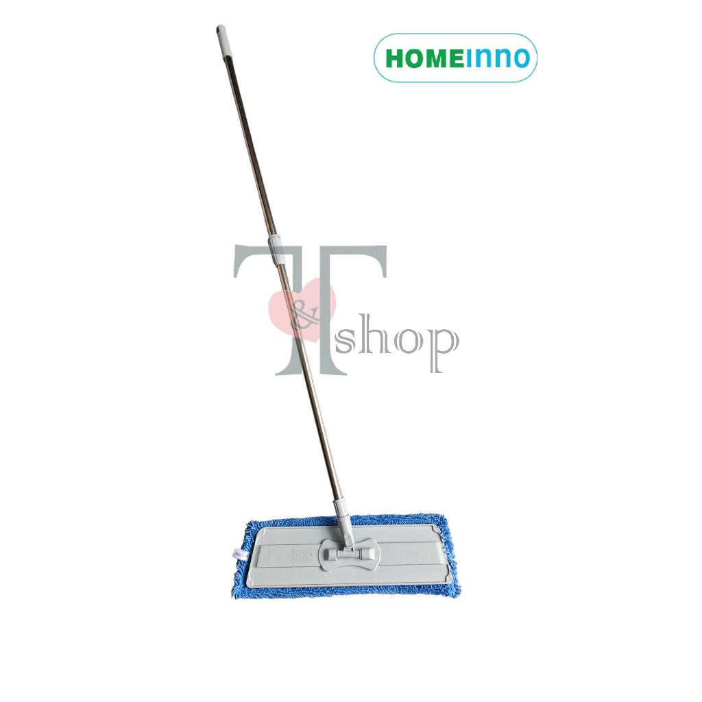 Cây Lau Nhà Kiểu Bản Đế Nhựa Dán Microfiber Dạng San Hô / Xoắn 45cm Homeinno Cán Rút Tăng Đơ Thu Ngắn 90cm Dài Ra 1m4