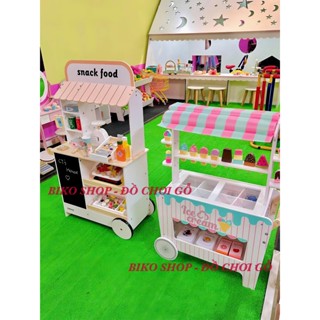 Đồ chơi xe đẩy kem bằng gỗ cao 85,5cm cho bé BIKO SHOP