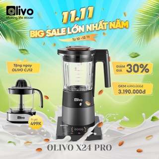 (Mua 1 tặng 1)  Máy Xay Nấu Đa Năng olivo x24 plush Máy Xay Sữa Hạt, Nồi Hầm Cháo Chậm,