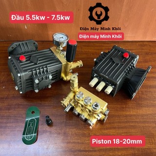 Đầu bơm máy rửa xe cao áp 5.5kw - 7.5kw trục 28MM| đầu rửa xe áp lực cao piston sứ, đầu rửa cao áp