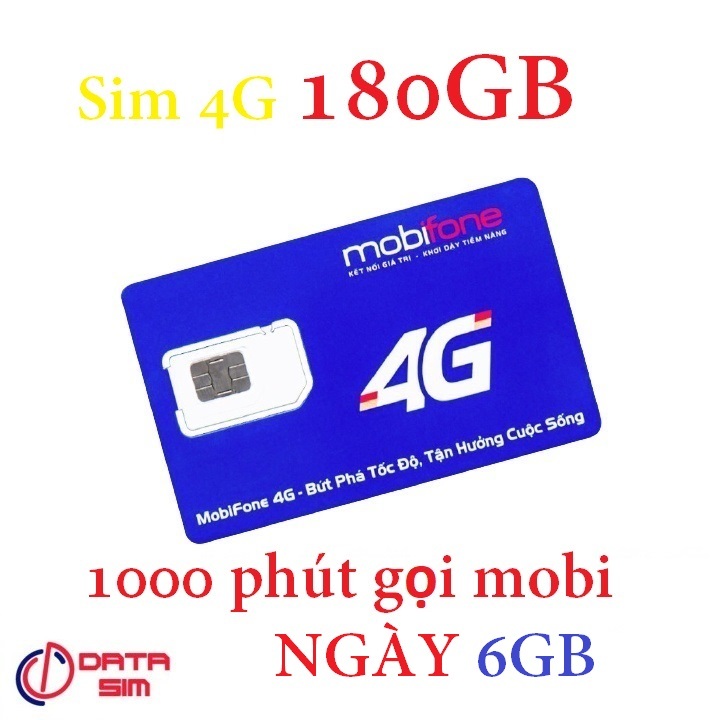 Sim 4G mobifone local 180GB gọi nội mạng miễn phí 0đ