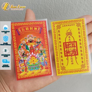 Ngũ Lộ phù màu đỏ bản ép plastic siêu bền để ốp điện thoại ví tiền Khai cung Tài Lộc - DIY TUỆ LÂM