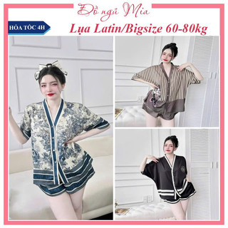 Đồ ngủ nữ- Đồ bộ mặc nhà đùi cánh dơi - Pijama đùi cánh dơi lụa LATIN - lụa mịn siêu hot - siêu mát
