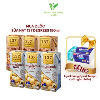 [MUA 2 LỐC TẶNG 1 GÓI KHĂN GIẤY RÚT TEMPO] Sữa Hạt 137 Degrees Ngọt Mật Hoa Dừa Không Đường Dinh Dưỡng Healthy