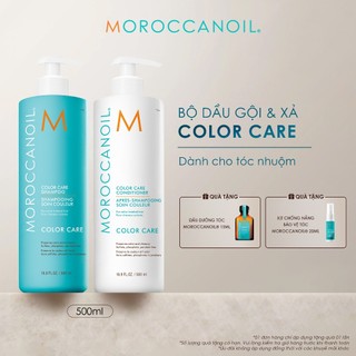 Bộ sản phẩm chăm sóc tóc nhuộm | bộ dầu gội & dầu xả chăm sóc tóc nhuộm moroccanoil 500ml + tặng kèm dầu dưỡng tóc 15ml