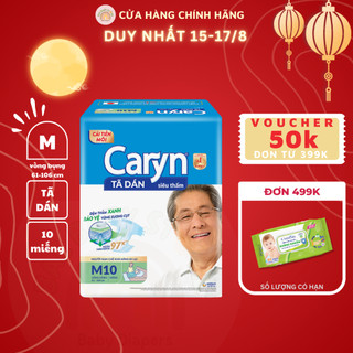 Tã/bỉm dán người lớn siêu thấm caryn size m / l / xl - 10 miếng