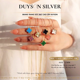 Dây chuyền bạc Ý mạ vàng 14k cỏ 4 lá Duyson Silver, vòng cổ nữ cỏ bốn lá phủ vàng cao cấp [DCXK57]