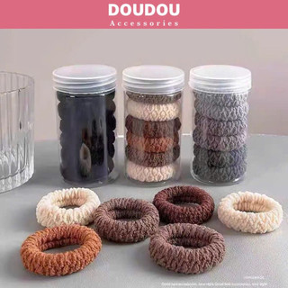 Set 2 dây cột tóc Doudou Dây buộc tóc Scrunchies Chun buộc tóc Chun cột tóc co giãn Hàn Quốc PJ012