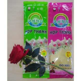 Găng tay cao su Hợp Thành dài 38cm size M, L, XL, găng tay rửa chén rửa bát, bao tay cao su rửa chén