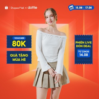 Dottie - áo thun bẹc vai viền bèo - trắng - t0949