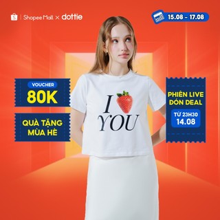 Dottie - áo croptop in chữ - trắng - t0951