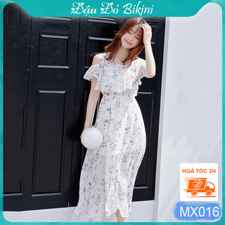Váy đầm voan hoa nhí sáng màu nhẹ nhàng nữ tính, maxi dáng bèo xinh xắn dễ mặc, dùng đi biển, du lịch, sự kiện | MX016