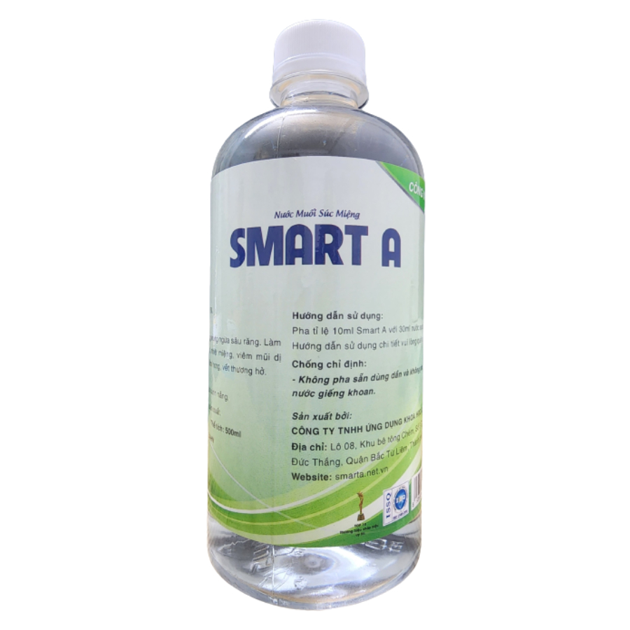 [ Mẫu mới ] Nước muối súc miệng Smart A - phòng ngừa sâu răng – 500ml/chai