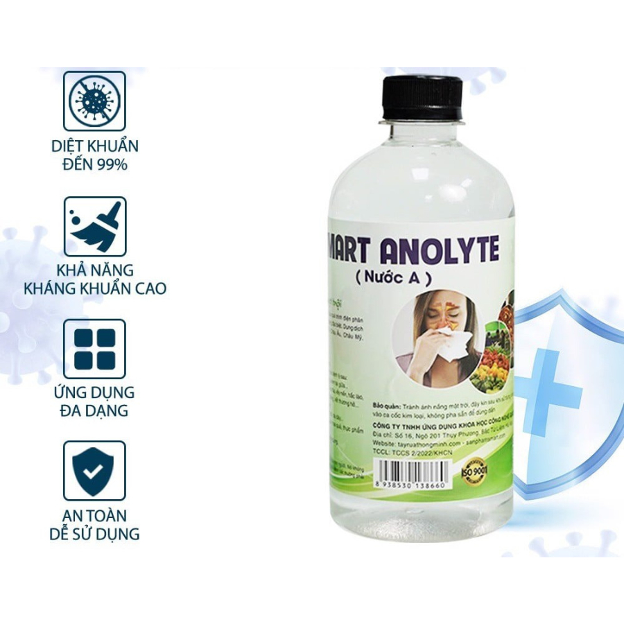 [ Mẫu mới ] Nước muối súc miệng Smart A - phòng ngừa sâu răng – 500ml/chai