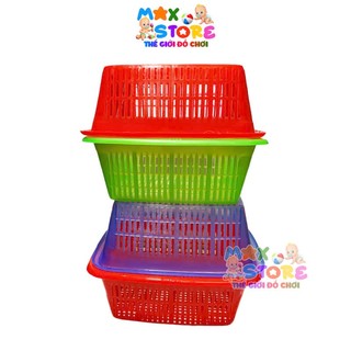Set rổ vuông mềm đựng đồ dùng học tập, dụng cụ mầm non cho bé