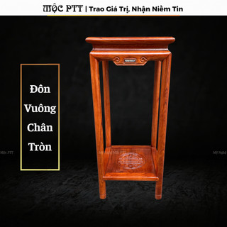 Đôn vuông chân tròn gỗ hương đá kích thước mặt 30 35 cao 50 60 70 cm