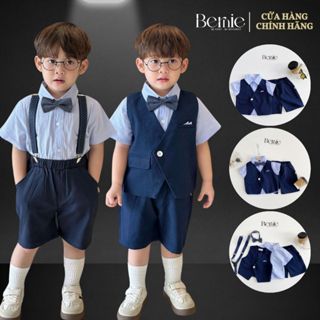  Set công tử vest gile phong cách hàn quốc bé trai tổng hợp thôi nôi sinh nhật từ 1 đến 7 tuổi BERNIE 