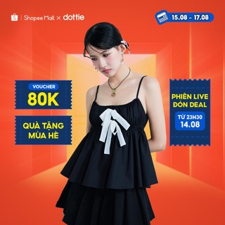 Dottie - áo kiểu 2 dây phối nơ - đen - t0941