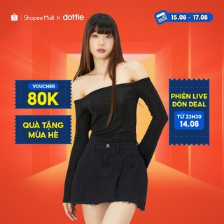 Dottie - áo bẹc vai tay dài vải thun - đen - t0679
