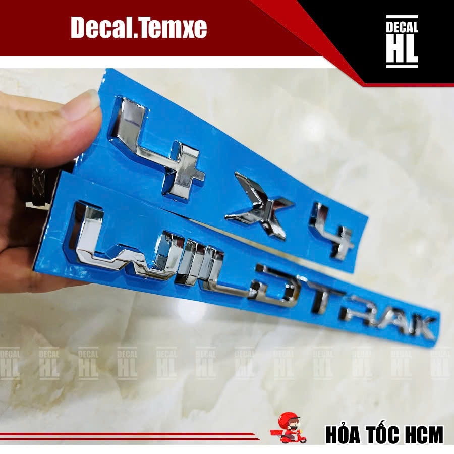 CHỮ NỔI 4x4 WILDTRAK dán sau xe Ranger. Chữ nổi 4x4 , Chữ nổi wildtrak dán xe Ford Ranger