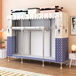 Tủ đựng quần áo vải, tủ vải khung gỗ  khung thép treo quân áo lắp ghép đa năng mới ngăn đựng quần áo