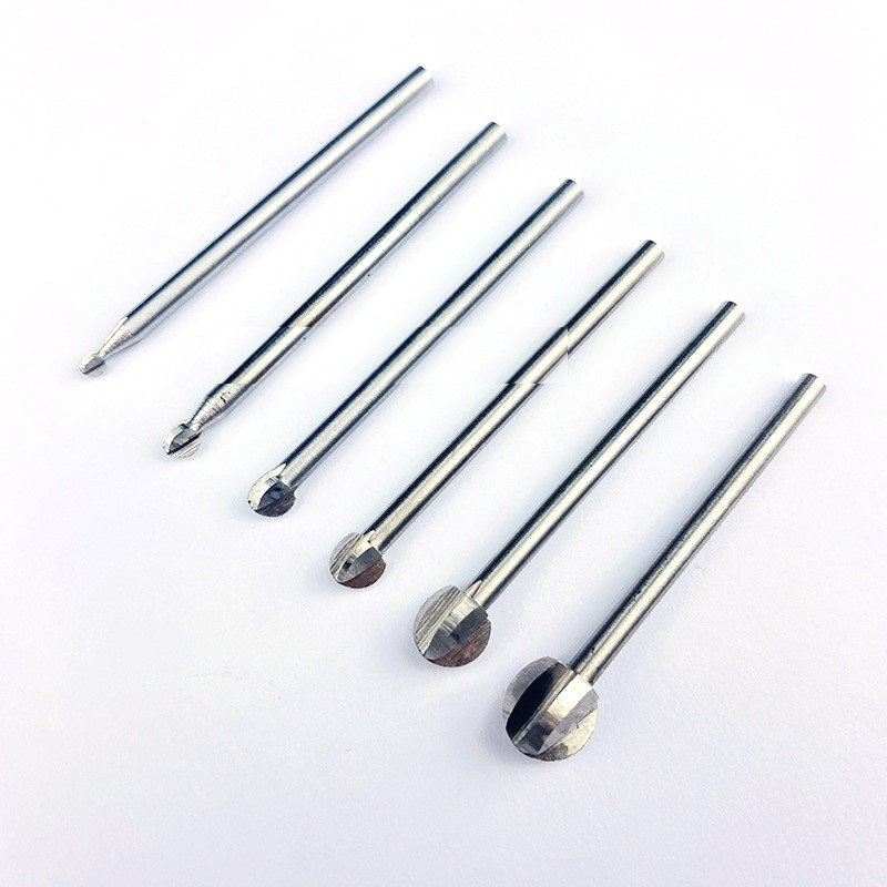 Phá thô cán 3mm (mũi quả đào- Trọn bộ 6 mũi)