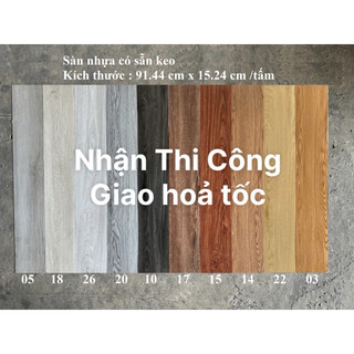 36 tấm, Sàn nhựa giả gỗ, 91,44x15,24cm, sàn dán keo sẵn