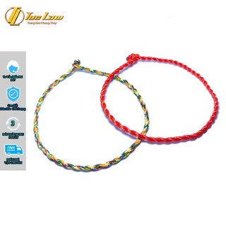 Vòng chỉ xoắn handmade đỏ tươi, ngũ sắc đeo chân hoặc tay may mắn hợp mệnh - DIY Tuệ Lâm