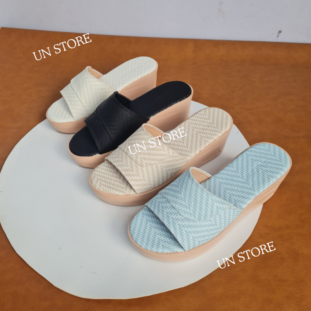 Dép đế xuồng nữ quai bản ngang nhiều màu đế cao 7 phân tăng chiều cao USD044 Un Store