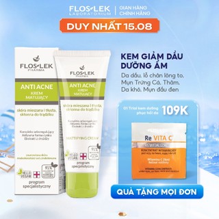 Kem dưỡng ẩm và kiểm soát dầu Floslek Anti Acne Mattifying Cream - FLOSLEK 40ml