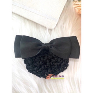 Kẹp búi lưới handmade màu đen đơn giản K06-M3