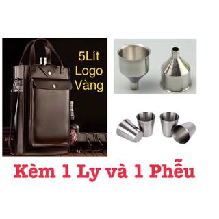 Bình tông inox 304( dung tích 5L)dòng chữ vàng hàng cao cấp