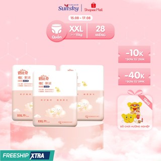 Combo 3 tã/ bỉm quần suitsky vitamin e nội địa trung cho bé từ 15kg - size xxl28