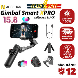 Gimbal  AOCHUAN Smart X Pro Bản BLACK - Tích Hợp Sạc Không Dây Và Màn Hình OLED, Pin 3200mAh dùng 8H