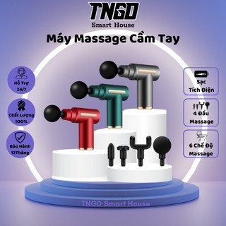  Máy massage cầm tay 4 đầu 6 chế độ trị liệu cổ vai gáy,  Máy massa lưng sạc tích điện