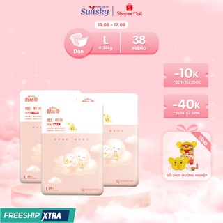 Combo 3 tã/ bỉm dán suitsky vitamin e nội địa trung cho bé từ 9-14kg - size l38