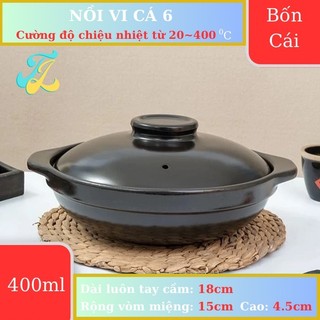 Nồi Đỉnh Gốm Sứ Kho Quẹt Nhí 15cm Nắp Gốm Sứ, Nồi Đất Kho Cá và Kho Tộ,Nồi Vi Cá 6 Chịu Nhiệt Tốt