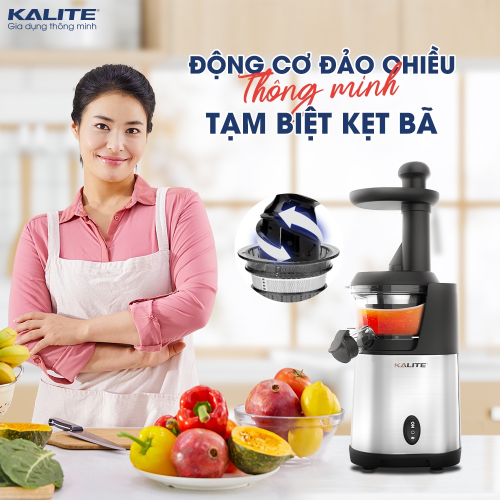 Máy Ép Chậm KALITE KSJ4412 Công Suất 200W - Ép Kiệt Bã Giữ Trọn Dinh Dưỡng - Thân Máy Thép Không Gỉ