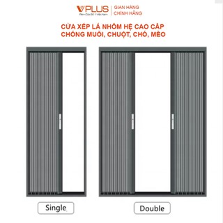 Cửa Xếp Lá Nhôm Hệ Cao Cấp VPLUS Lấy Thoáng Ngăn Muỗi Côn Chuột Trùng Chó Mèo