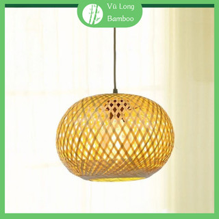 Đèn tre tròn quả bí, đèn treo, đèn lồng mây tre đan trang trí khách sạn nhà hàng quán cafe nhà hàng